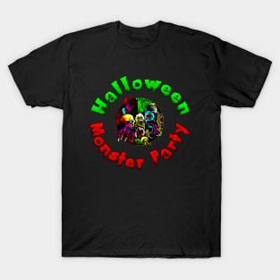 Halloween Monster Party 8 bit Art T-Shirt